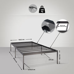 Metallbett Fargo 200x100x42 cm - schwarz