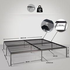 Metallbett Fargo 200x200x42 cm - schwarz