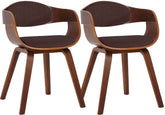 2er Set Stühle Kingston Stoff - walnuss/braun