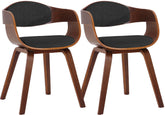 2er Set Stühle Kingston Stoff - walnuss/dunkelgrau