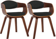 2er Set Stühle Kingston Stoff - walnuss/schwarz