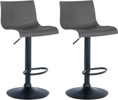 2er Set Barhocker Branford Kunststoff - grau