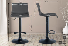 2er Set Barhocker Branford Kunststoff - grau