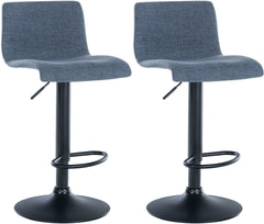 2er Set Barhocker Branford Stoff - blau