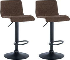 2er Set Barhocker Branford Stoff - braun