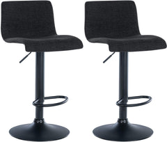 2er Set Barhocker Branford Stoff - schwarz