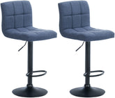 2er Set Barhocker Calma Stoff schwarz - blau