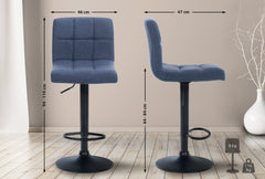 2er Set Barhocker Calma Stoff schwarz - blau