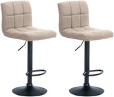 2er Set Barhocker Calma Stoff schwarz - creme