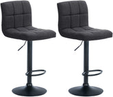 2er Set Barhocker Calma Stoff schwarz - dunkelgrau