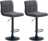2er Set Barhocker Calma Stoff schwarz - hellgrau