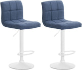 2er Set Barhocker Calma Stoff wei� - blau