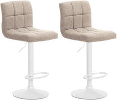 2er Set Barhocker Calma Stoff wei� - creme