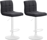 2er Set Barhocker Calma Stoff wei� - dunkelgrau