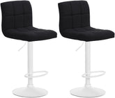 2er Set Barhocker Calma Stoff wei� - schwarz