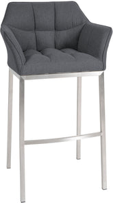 Barhocker Damaso E Filz mit 4-Fu� Gestell - grau