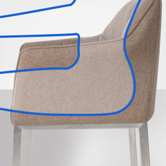 Barhocker Damaso E Filz mit 4-Fu� Gestell - taupe