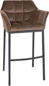 Barhocker Damaso B Samt mit 4-Fu� Gestell - braun