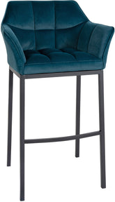 Barhocker Damaso B Samt mit 4-Fu� Gestell - gr�n