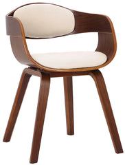 Besucherstuhl Kingston - walnuss/creme