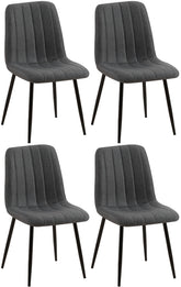 4er Set Stühle Dijon Stoff - dunkelgrau