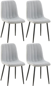 4er Set Stühle Dijon Stoff - grau