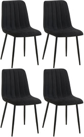 4er Set Stühle Dijon Stoff - schwarz