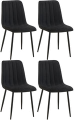 4er Set Stühle Dijon Stoff - schwarz
