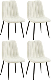 4er Set Stühle Dijon Stoff - creme