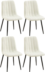 4er Set Stühle Dijon Stoff - creme