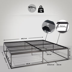 Metallbett Scala 200x200x46 cm - schwarz