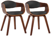 2er Set Stühle Kingston Kunstleder - walnuss/schwarz