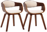 2er Set Stühle Kingston Kunstleder - walnuss/creme