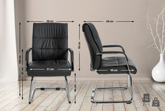 2er Set Besucherstühle Sievert - schwarz