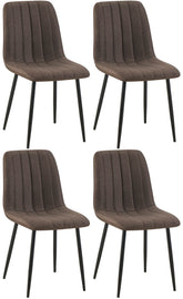 4er Set Stühle Dijon Stoff - braun