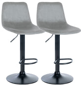 2er Set Barhocker Divo Samt Schwarz - grau