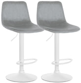 2er Set Barhocker Divo Samt Wei� - grau