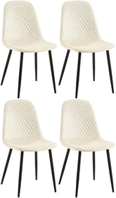 4er Set Stühle Giverny Samt - creme