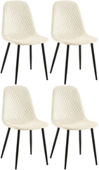 4er Set Stühle Giverny Samt - creme