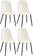 4er Set Stühle Giverny Samt - cremeweiß