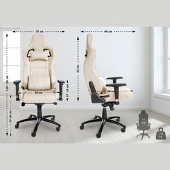 Bürostuhl Keren Echtleder - creme