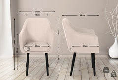 Besucherstuhl Utrecht Stoff schwarz - beige