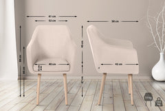 Besucherstuhl Utrecht Stoff natura - beige