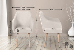 Besucherstuhl Utrecht Stoff natura - creme