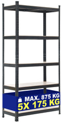 Lagerregal 90x40x180 cm - schwarz