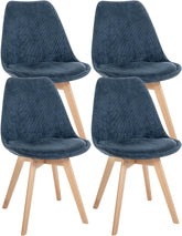 4er Set Stuhl Linares Cord - dunkelblau