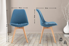 Stuhl Linares Stoff - blau