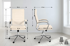 Bürostuhl Mollis Echtleder - creme