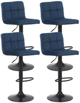 4er Set Barhocker Feni Samt - blau