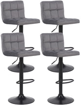 4er Set Barhocker Feni Samt - grau
